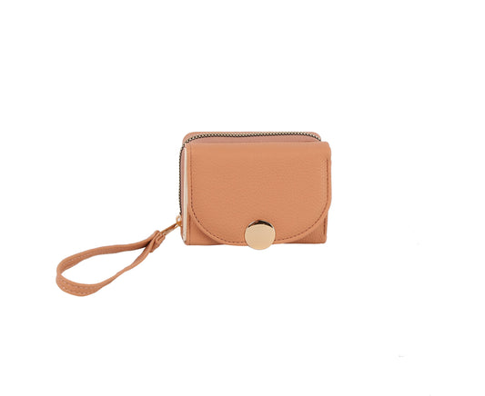 Flap snap closure half wallet