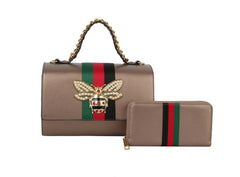 Fashion Bee Satchel With Matching Wallet Satchel