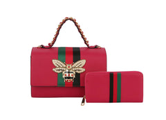 Fashion Bee Satchel With Matching Wallet Satchel