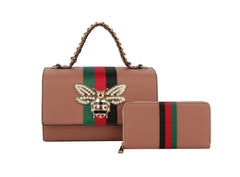 Fashion Bee Satchel With Matching Wallet Satchel
