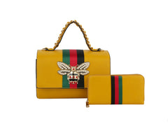 Fashion Bee Satchel With Matching Wallet Satchel