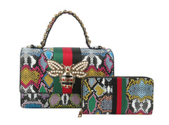 Fashion Bee Satchel With Matching Wallet Satchel