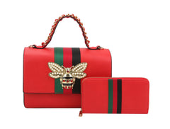 Fashion Bee Satchel With Matching Wallet Satchel