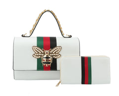 Fashion Bee Satchel With Matching Wallet Satchel
