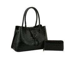 Satchel Purse Top Handle Croc Shoulder Bag Women
