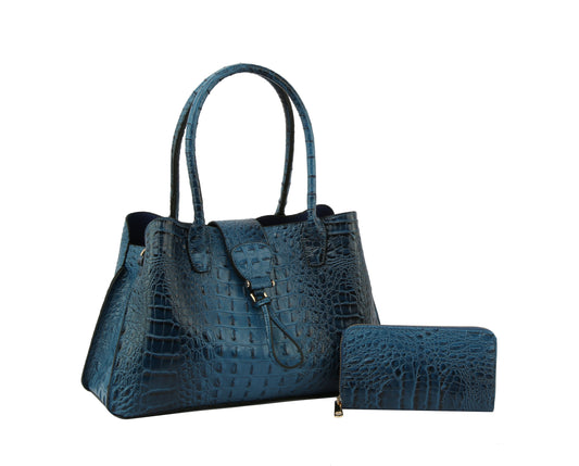 Satchel Purse Top Handle Croc Shoulder Bag Women