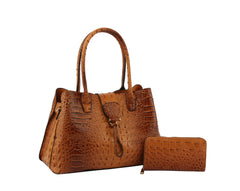 Satchel Purse Top Handle Croc Shoulder Bag Women
