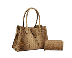 Satchel Purse Top Handle Croc Shoulder Bag Women