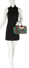 Multi Graffiti Fashion Patent leather Bee Satchel with Wallet shoulder bag