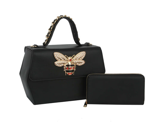 Fashion Large Bee Satchel With Wallet