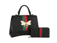 Designer Women Satchel Top Handle Clutch Set