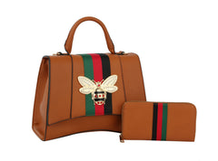 Designer Women Satchel Top Handle Clutch Set