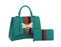 Designer Women Satchel Top Handle Clutch Set