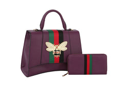 Designer Women Satchel Top Handle Clutch Set