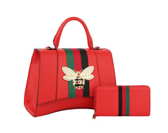 Designer Women Satchel Top Handle Clutch Set