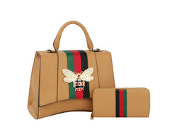 Designer Women Satchel Top Handle Clutch Set