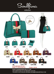 Designer Women Satchel Top Handle Clutch Set