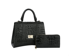 Fashion Crocodile Unique Satchel With Wallet