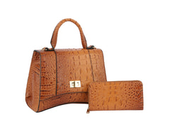 Fashion Crocodile Unique Satchel With Wallet