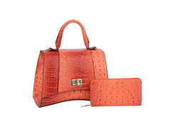 Fashion Crocodile Unique Satchel With Wallet