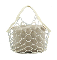 Mesh Beach CLUTCH Handbag Womens Casual Bag Foldable For Beach Picnic Vacation and Shopping