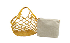 Mesh Beach CLUTCH Handbag Womens Casual Bag Foldable For Beach Picnic Vacation and Shopping