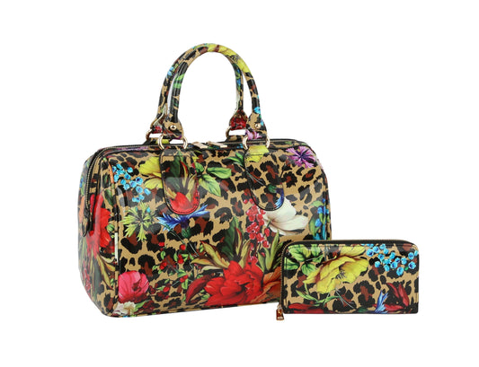 Fashion Leo Flower Satchel with wallet