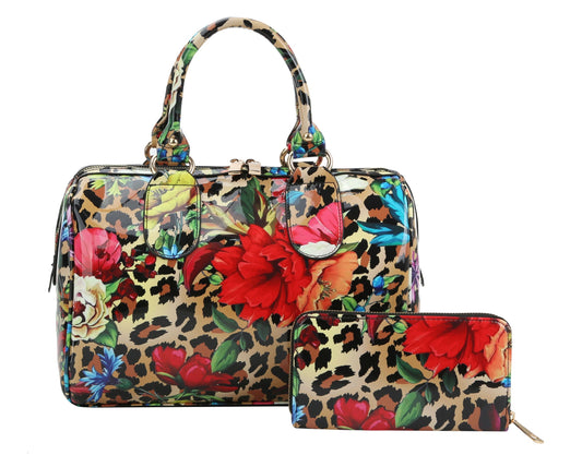 Fashion Leo Flower Satchel with wallet