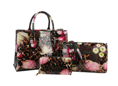 Fashion Leo Flower Satchel Set with wallet