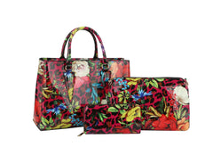 Fashion Leo Flower Satchel Set with wallet