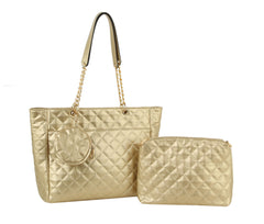 Fashion Quilted Three pieces Set Large Tote