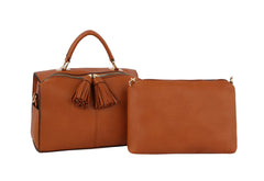 Fashion Satchel with Cute Tassel Bag with Pouch