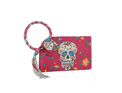Fashion Calavera Skull Printed Wristlet Clutch