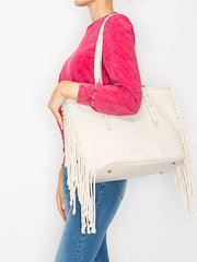 Corve texture fringe tote