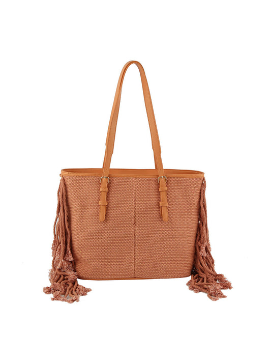 Corve texture fringe tote
