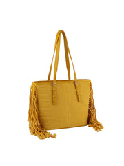 Corve texture fringe tote
