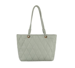 Quited Tote With Loop Knot Detailed Handle