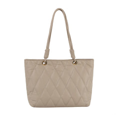 Quited Tote With Loop Knot Detailed Handle