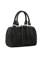Braided Satchel With Tassel
