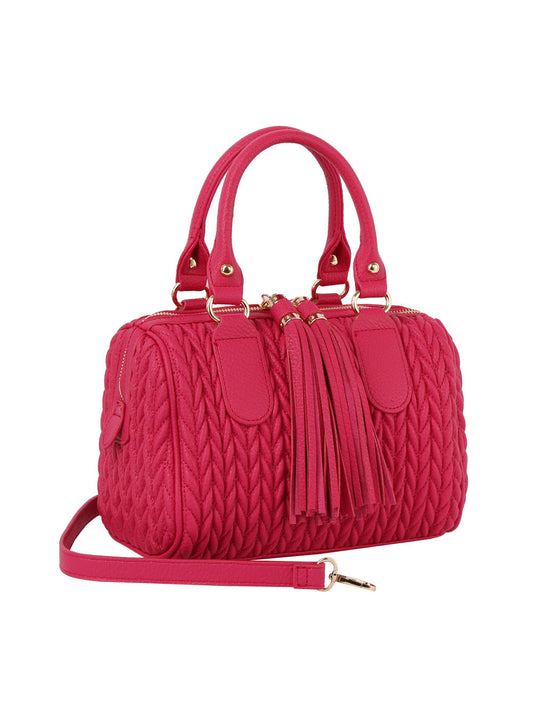 Braided satchel with tassel
