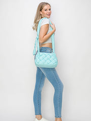 Padded woven crossbody