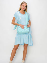 Padded woven crossbody