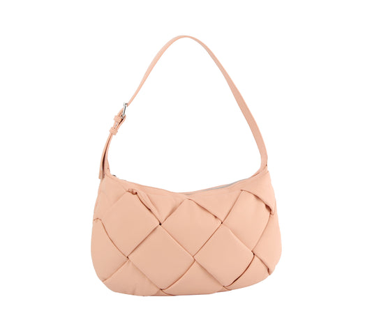 Puffy woven shoulder hobo
