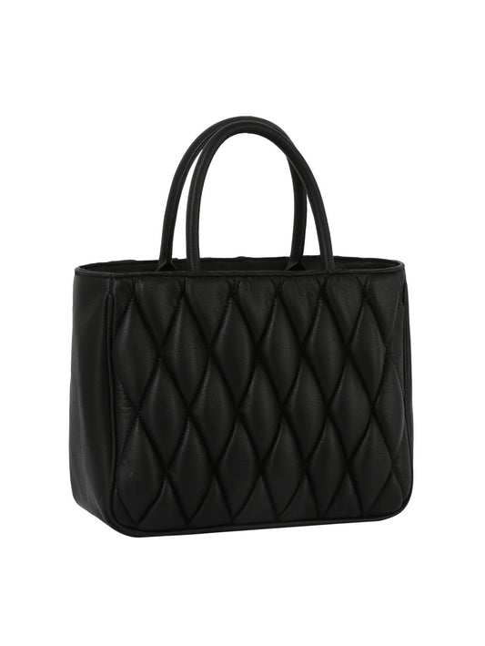 Quilted top handle tote
