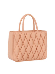 Quilted top handle tote