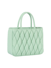 Quilted top handle tote