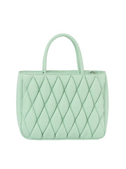 Quilted top handle tote