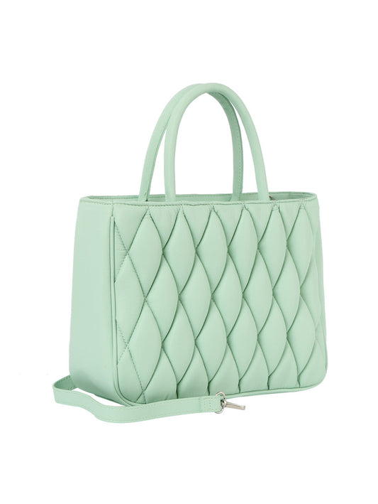 Quilted top handle tote