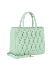 Quilted top handle tote