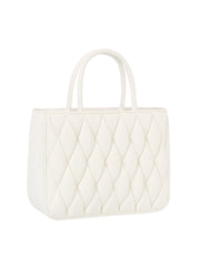 Quilted top handle tote